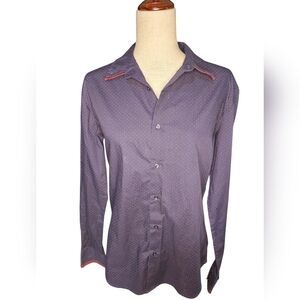 SMOG Slim Fit Cotton Blend Button Up Shirt- Size Medium